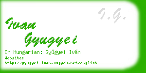 ivan gyugyei business card